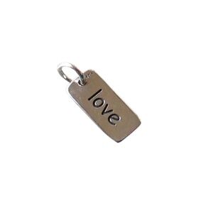 Sterling Silver Love Tag Charm – 14x7mm